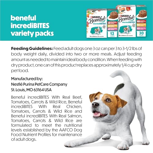 Detalle de Purina Beneful Small Breed Wet Dog Food Variety Pack in Gravy (3 oz cans) — Real Beef, Chicken & Salmon