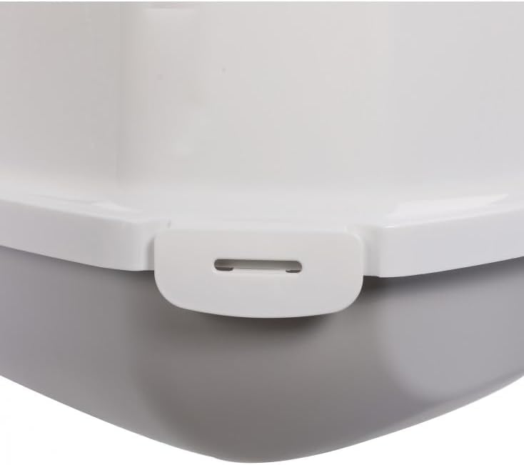 Detalle de Mon ami Luki Maison de toilette confort en angle pour petits espaces avec filtration et trappe – Écru, chat