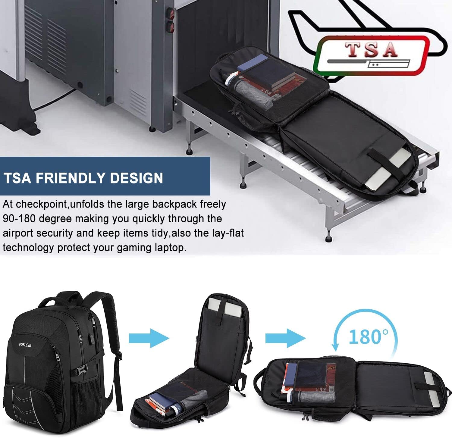 Detalle 1 de Extra Large Backpack 55L Travel Laptop Bag
