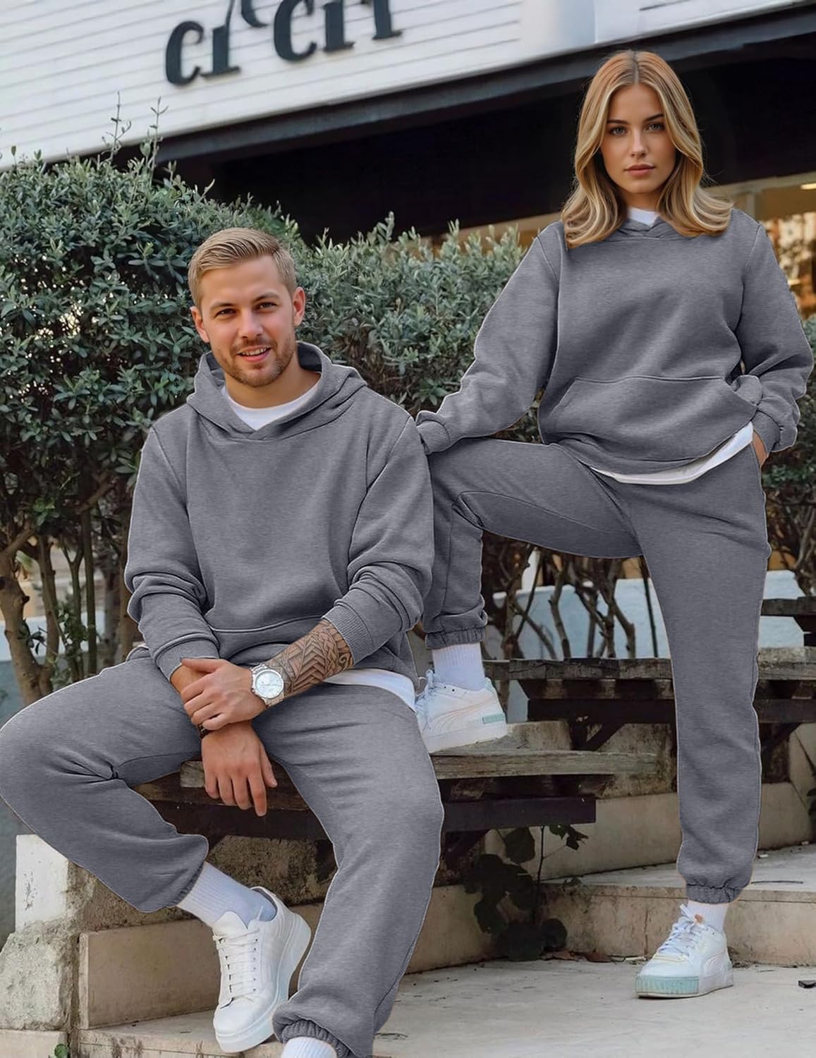 Thumbnail 3 de JMIERR Men’s 2-Piece Hoodie Sweatshirt & Joggers Sweatpants Set