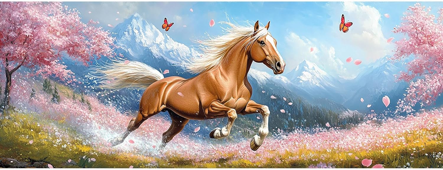 Reofrey Large Diamond Art Kit for Adults (Horse) 30x80cm