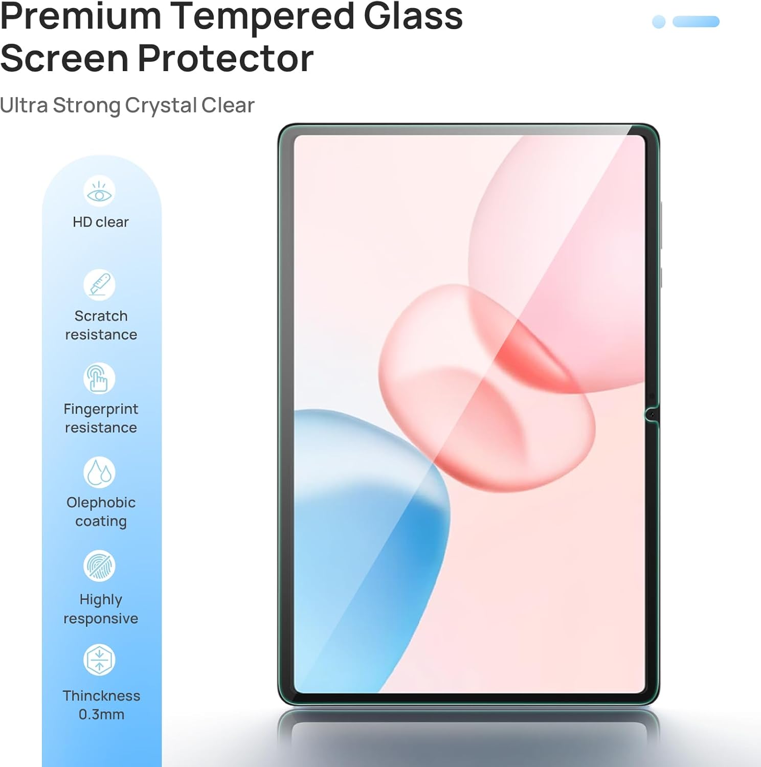 Thumbnail 2 de Gerutek 2-Pack Tempered Glass Screen Protectors for Honor Pad 10 / Honor Pad 9 (12.1-inch, Ultra Clear, Anti-fingerprint)