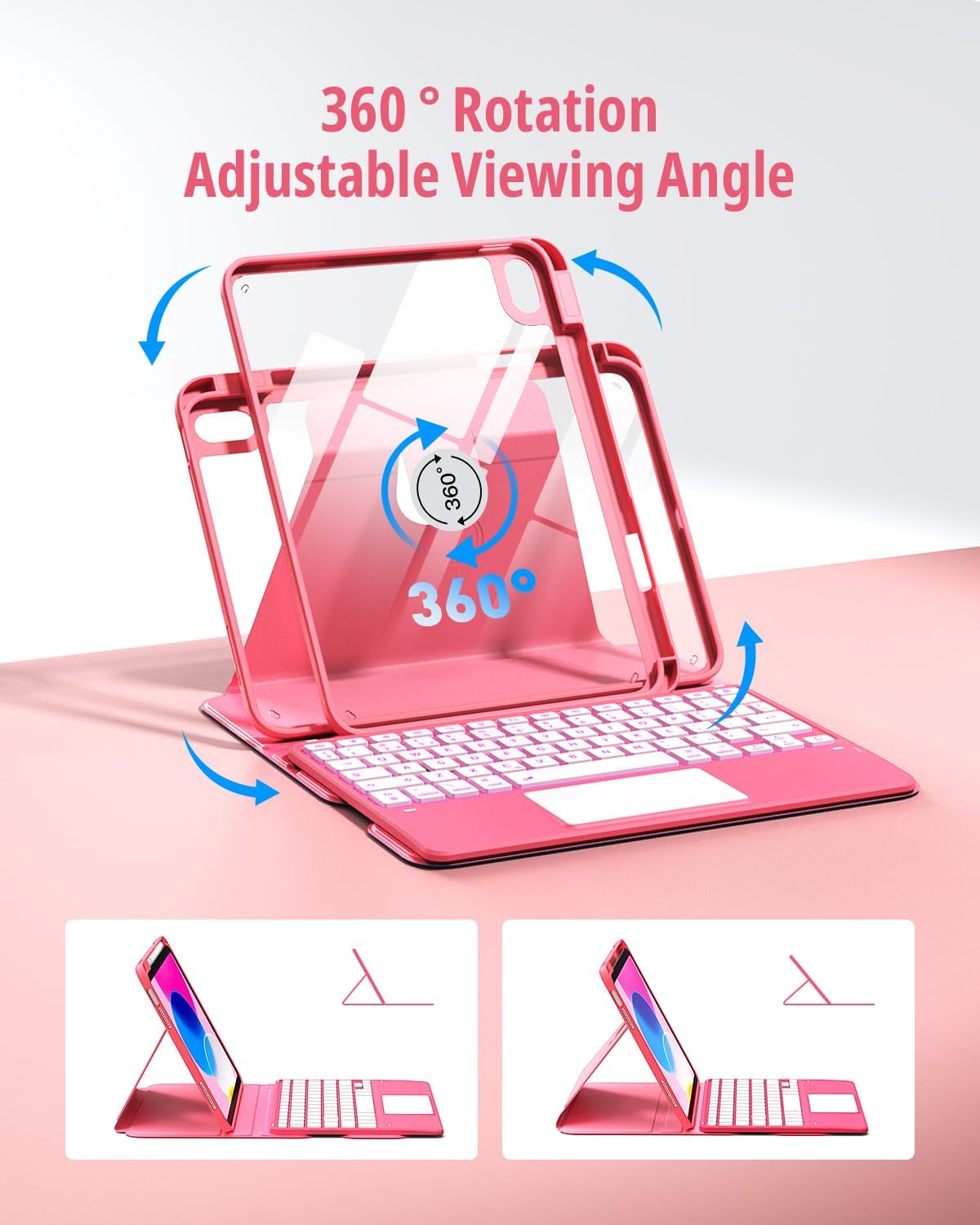 Thumbnail 2 de CACOE 360 Rotating Keyboard Case for iPad (A16) 11th/10th Generation with Touchpad