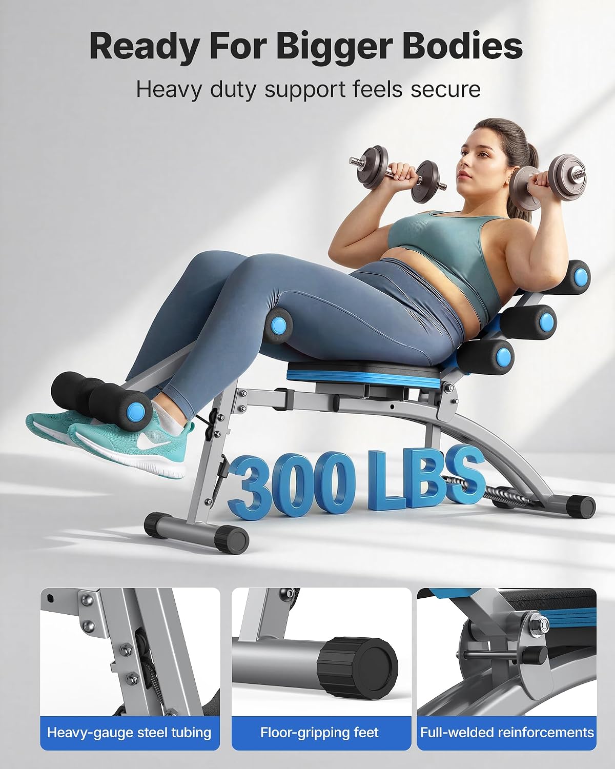Detalle 1 de MERACH Adjustable Ab Machine with 4 Length Settings and 300 lb Capacity