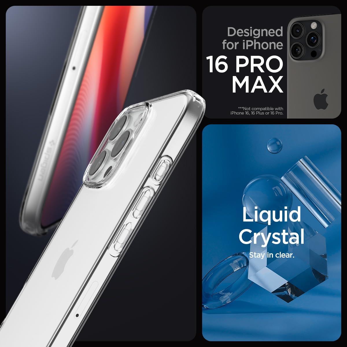 Thumbnail 1 de Spigen Liquid Crystal : coque fine et transparente pour iPhone 16 Pro Max