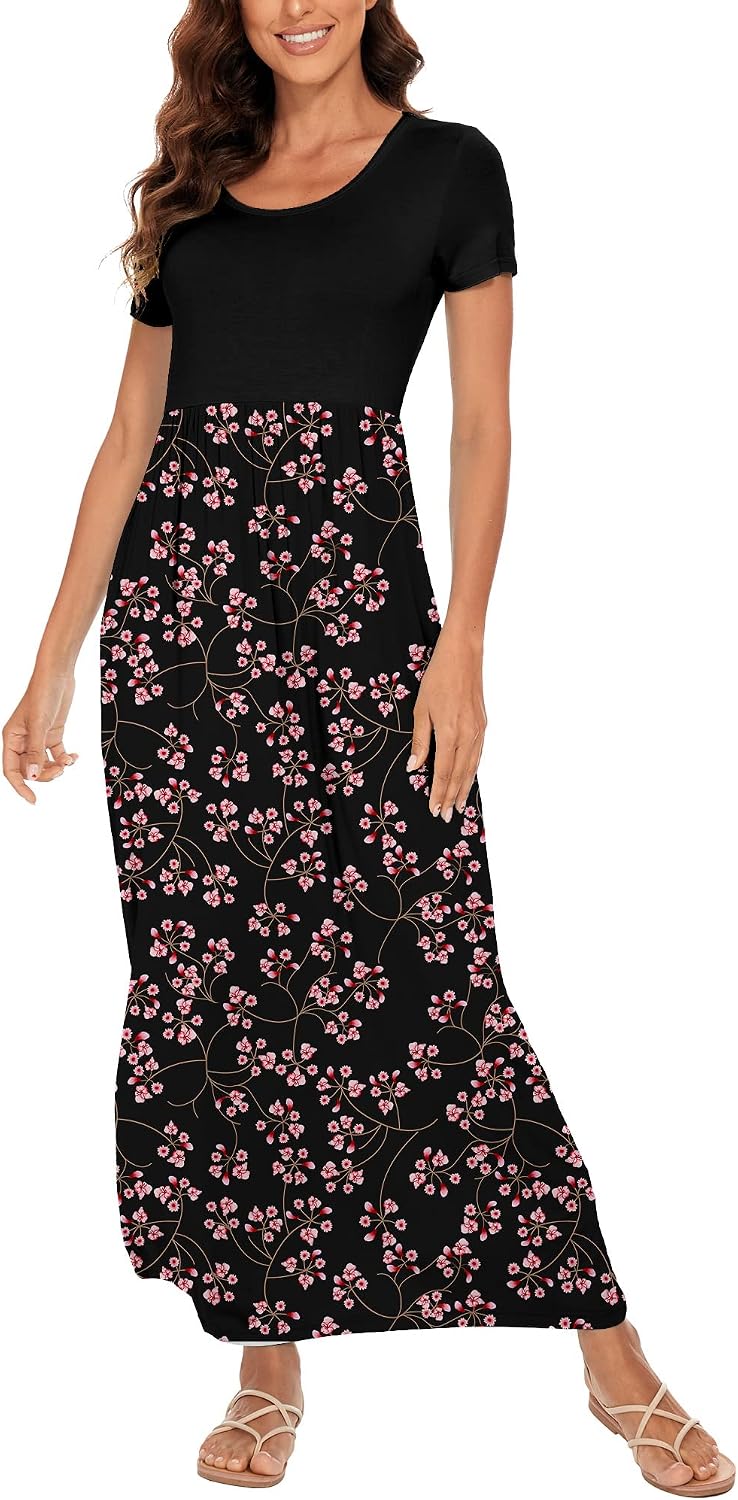 Thumbnail 5 de DEARCASE Damen Maxi Kleid Floral mit Taschen
