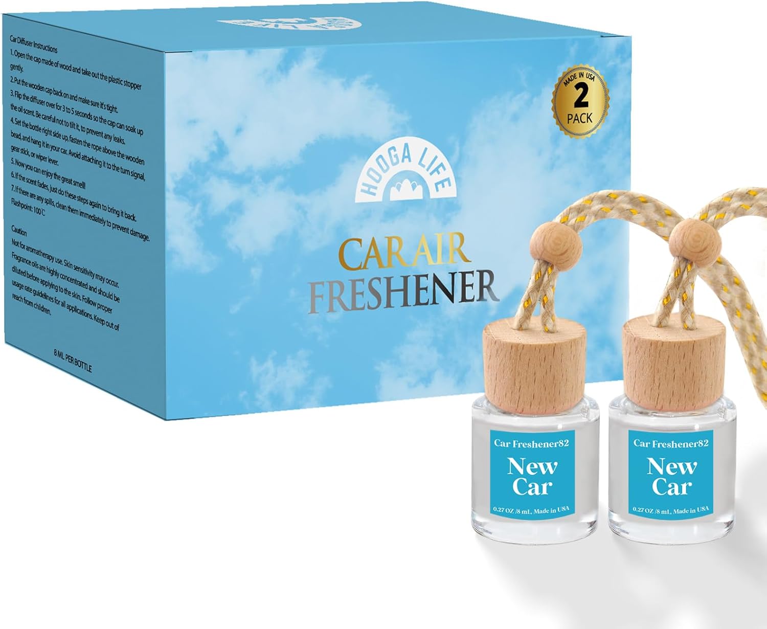 Detalle de HoogaLife Car Air Freshener Diffuser 2 Pack: A Simple, Long-Lasting Freshness Solution
