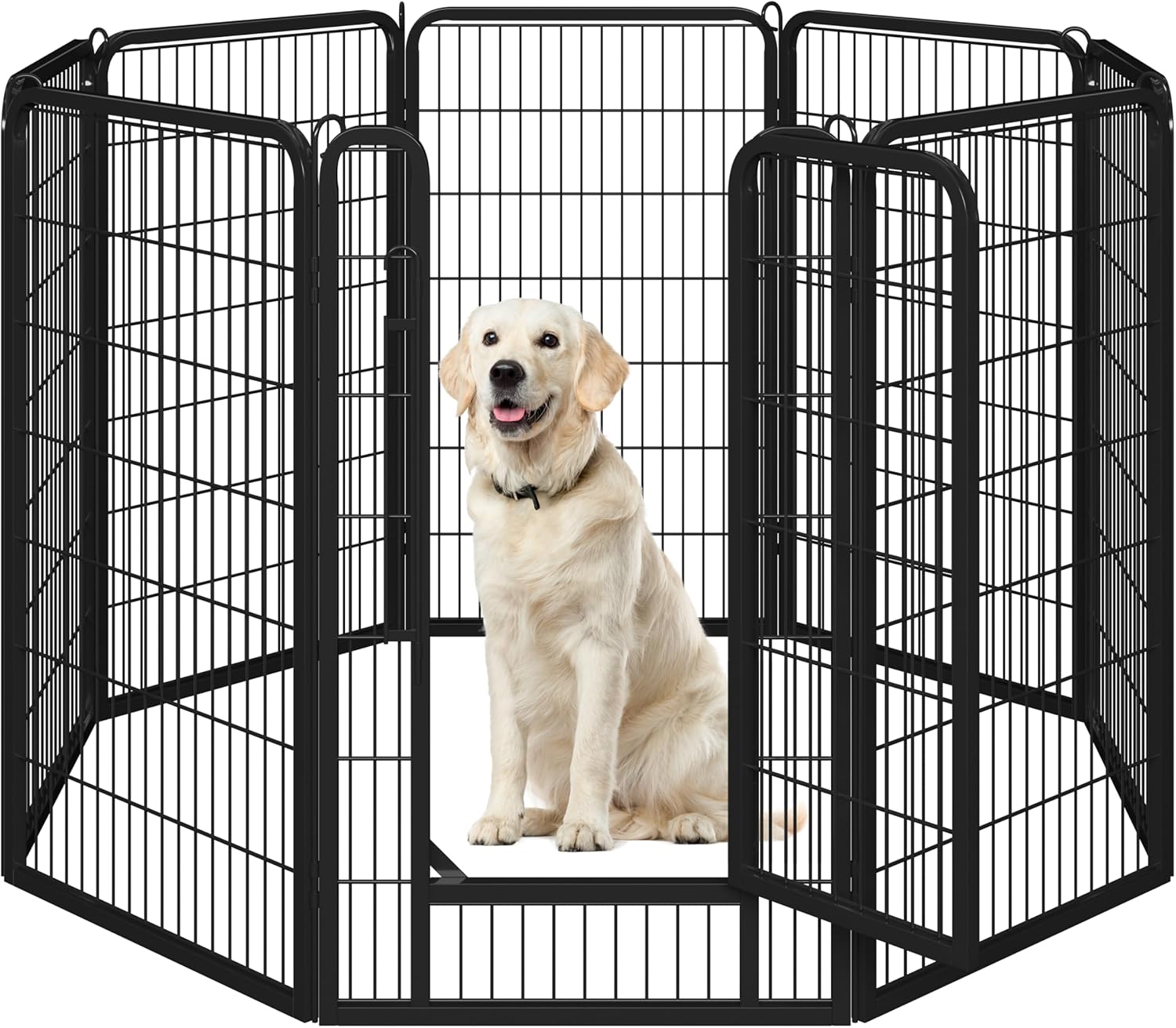 Yaheetech Recinto per Cani Grande 8 Pannelli 80 x 100 cm – Recinzione pieghevole in ferro, per interni ed esterni