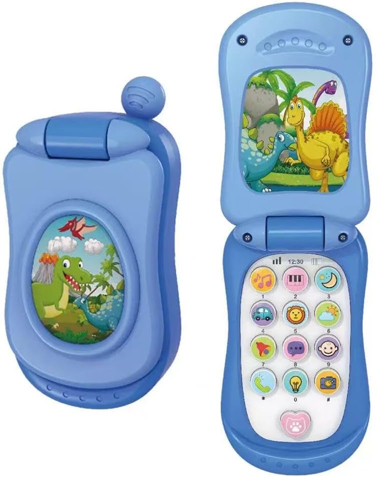 Thumbnail 4 de Toy Phone Baby Phone Toy for 1-6 Year Olds – Retro Flip Design with Music and Sound Effects