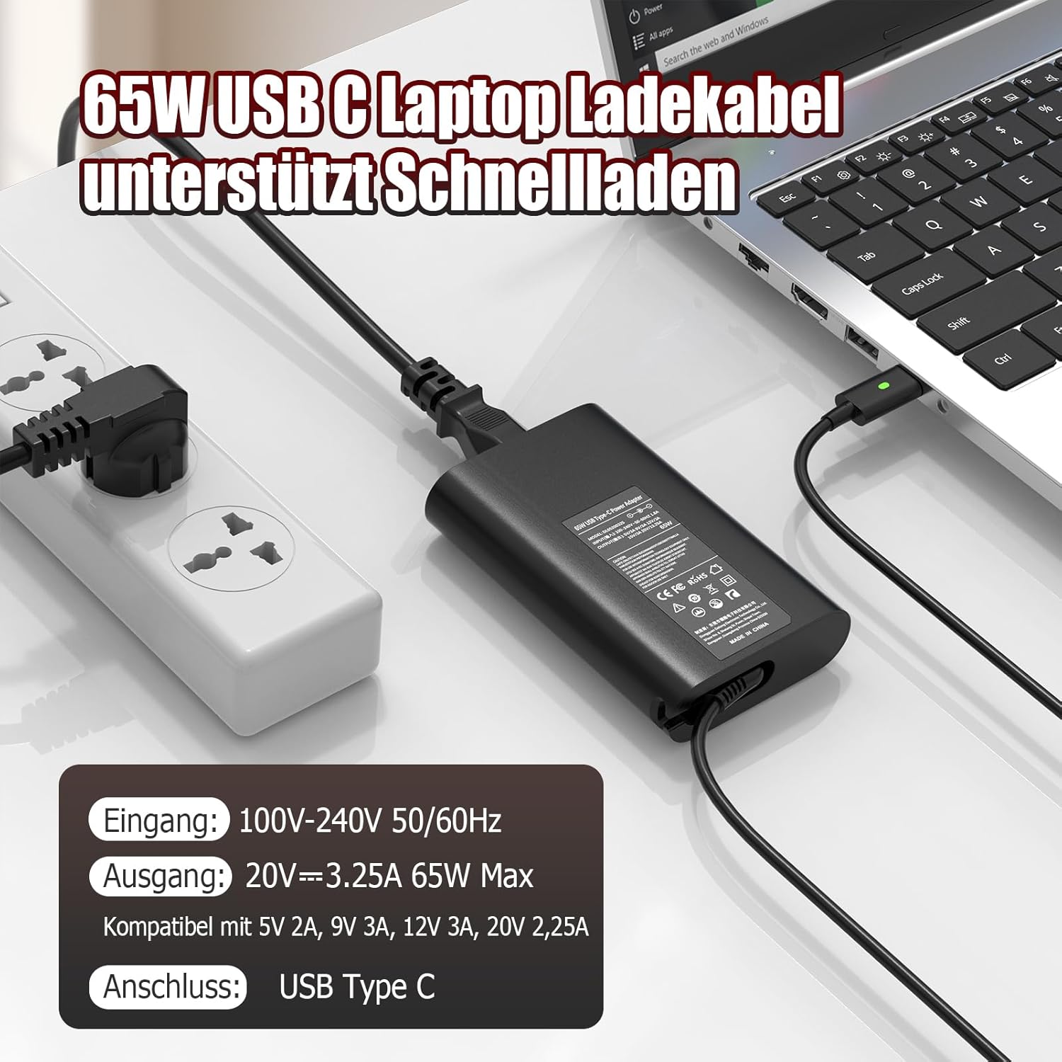 Thumbnail 1 de 65W USB C Netzteil Dell Kompatibel