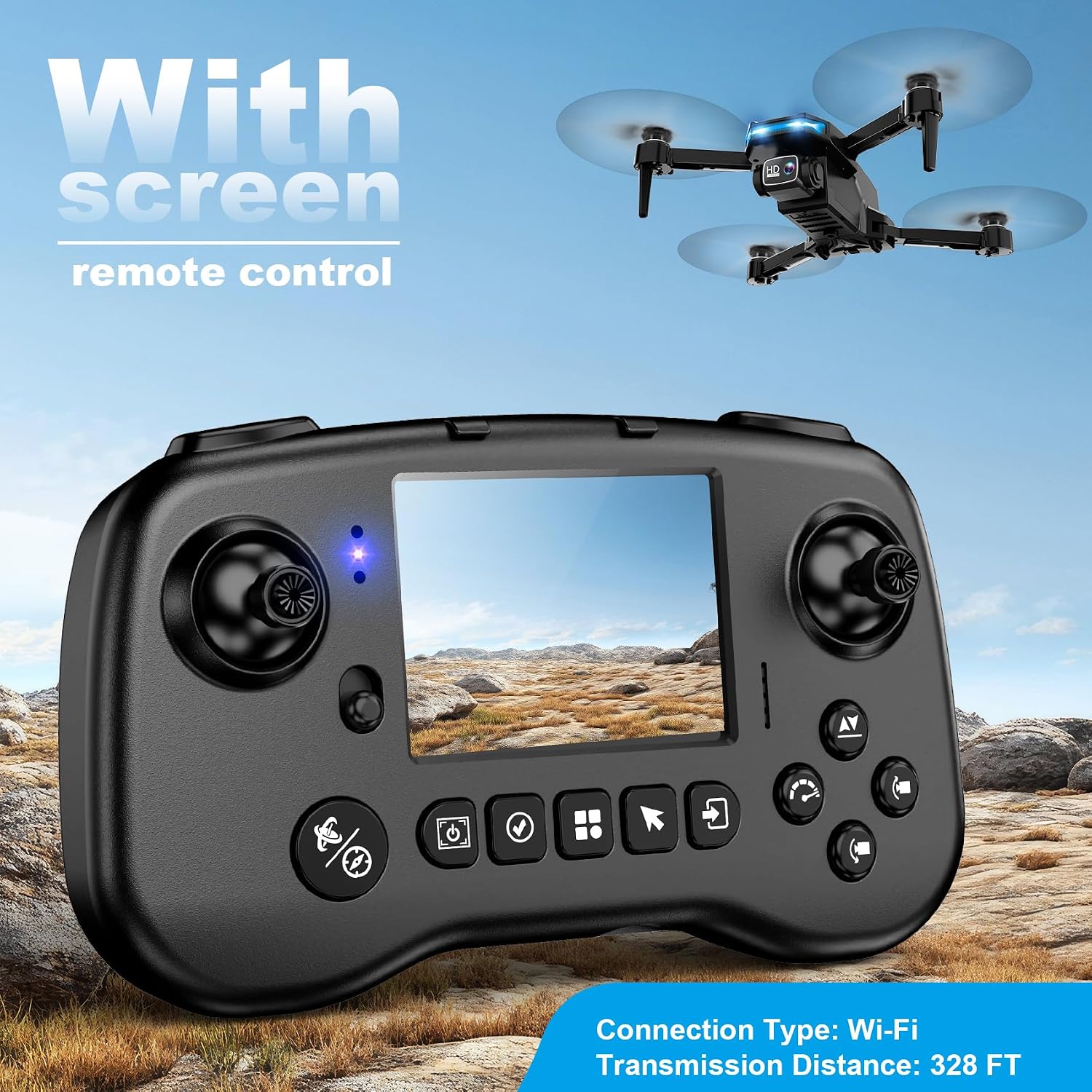 Thumbnail 1 de RELIDOL PK01 Drone with Camera and Built-In Screen Controller