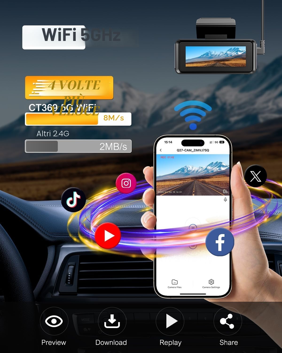 Detalle 2 de Dash Cam Auto 4K Schermo 2,99''