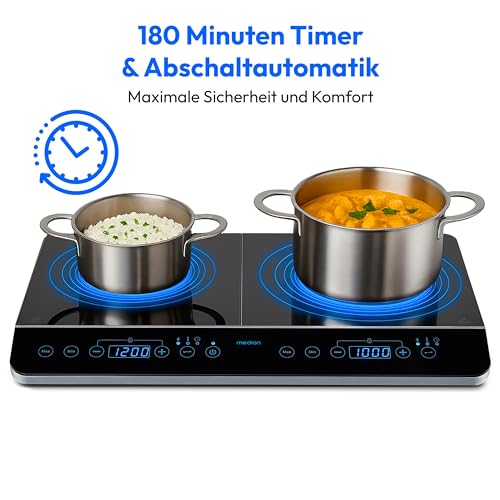Thumbnail 6 de MEDION MD 15324 Doppel-Induktionskochplatte – 3500 W, 2 Kochplatten, LED Display, schwarz