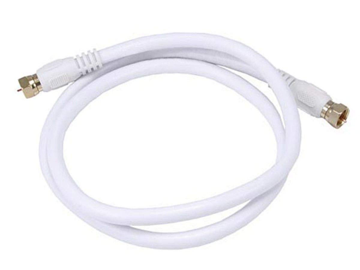 Detalle 2 de Monoprice 104061 RG6 Quad Shield CL2 Coaxial Cable with F Type Connector, 50ft (White)
