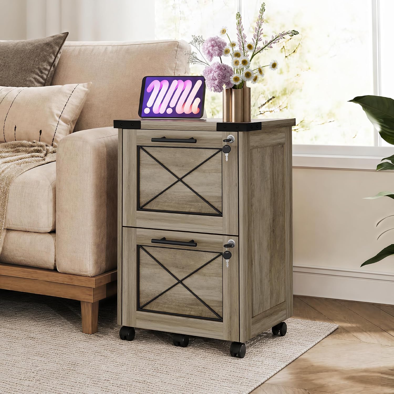 Thumbnail 1 de DEVAISE Rolling File Cabinet with 2 Drawers