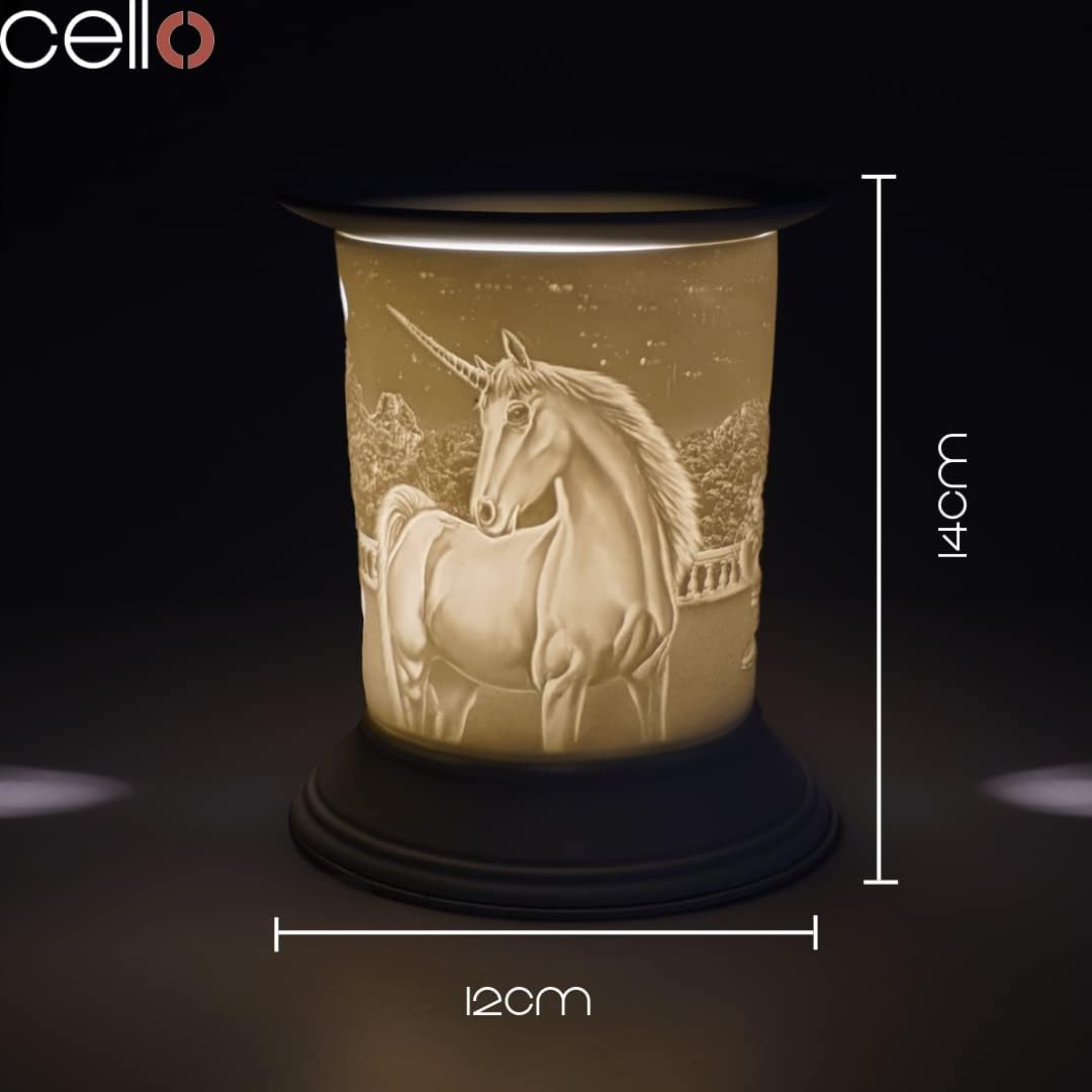Thumbnail 1 de Cello Porcelain Straight Electric Wax Burner (Unicorn pattern) – electric wax melt & oil warmer