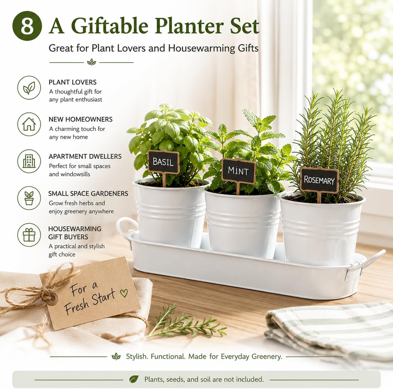 Detalle de Indoor herb planter set, 4-inch pots