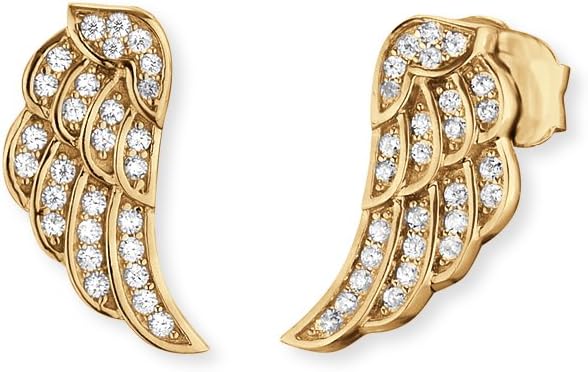 Detalle 1 de Engelsrufer Damen Flügel-Ohrstecker 925er Sterling Silber mit weißen Zirkonia