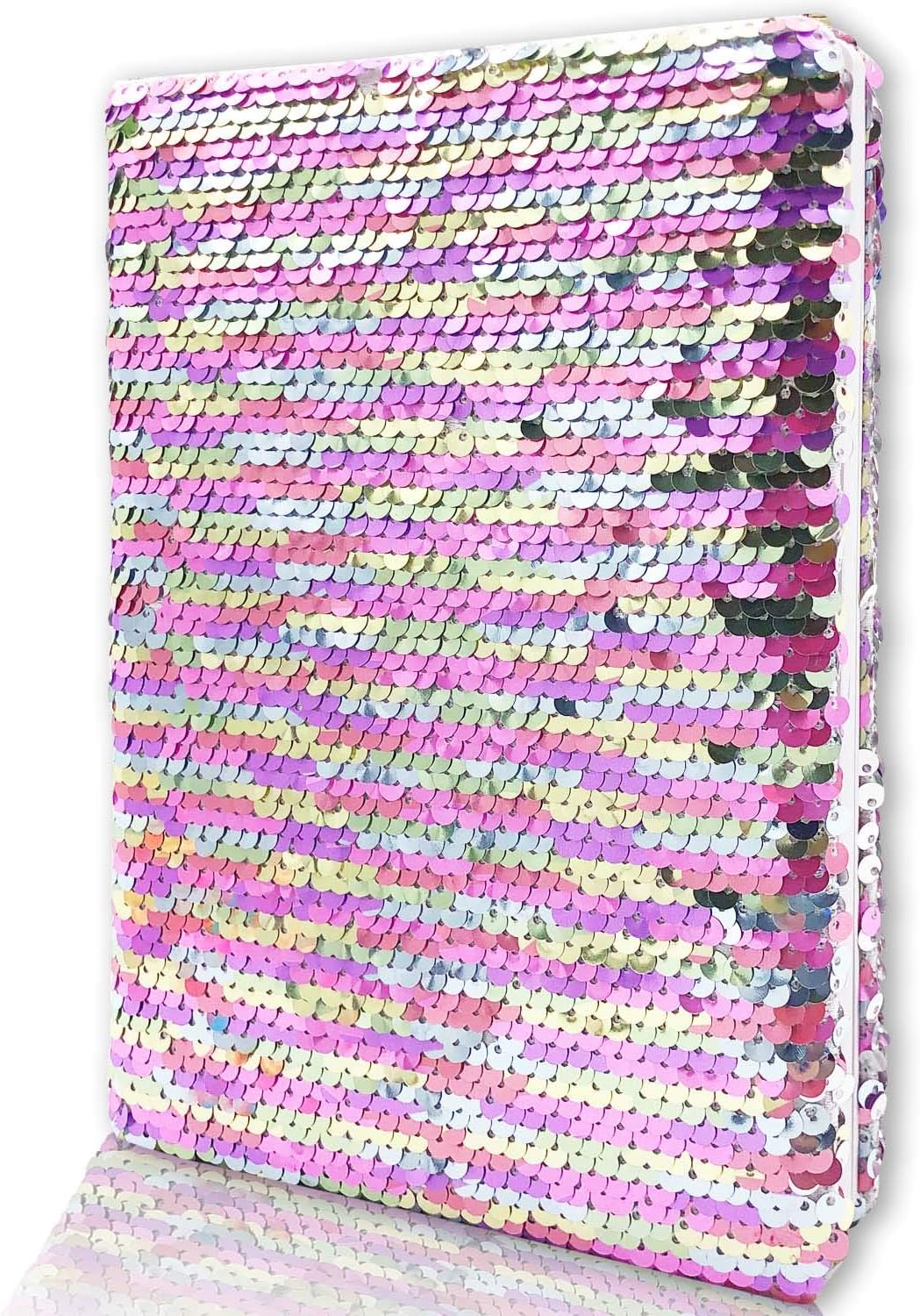 Detalle de GINMLYDA Reversible Sequin Notebook, 8.5 x 5.5 Inches, 160 Lined Pages