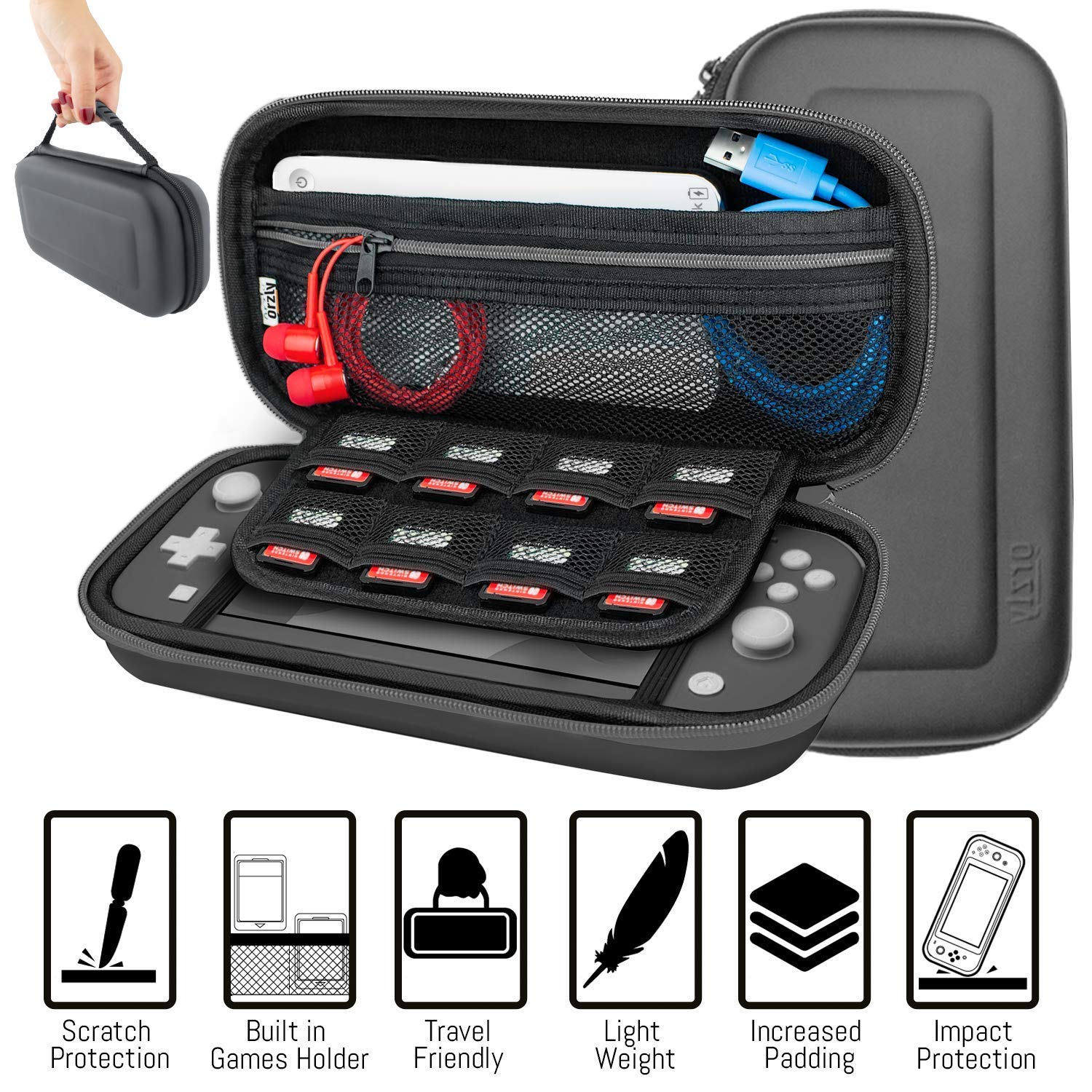 Detalle 2 de Orzly Switch Lite Zubehör Grau