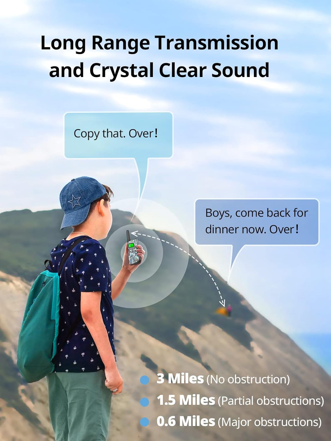 Thumbnail 1 de Inspireyes Walkie-Talkie Bambini ricaricabili (2 pezzi) con VOX, fino a 48 ore e portata fino a 3 km