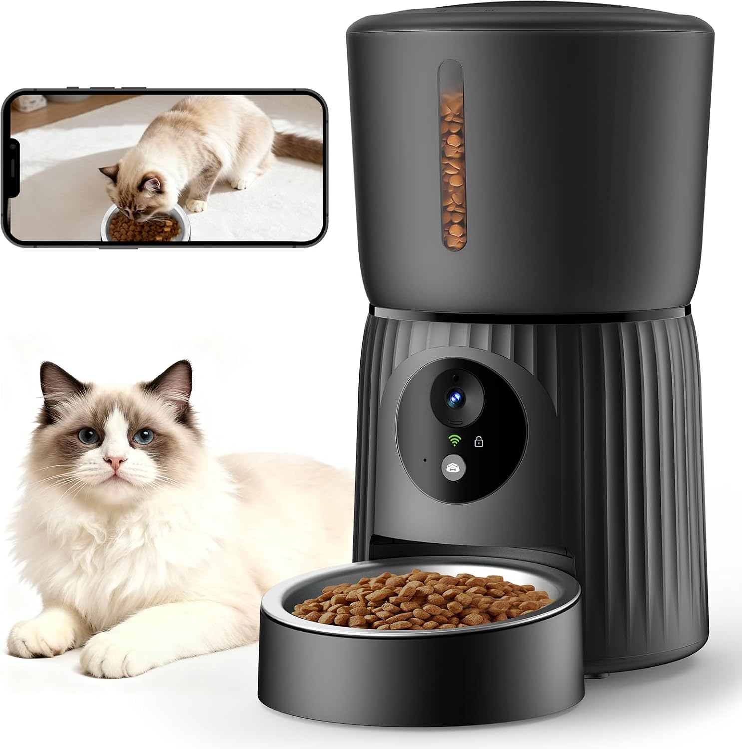 Detalle de Faroro Futterautomat Katze 4L 🐾