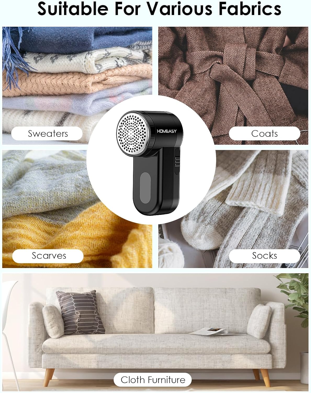 Thumbnail 6 de HOMEASY Fabric Shaver 2-speed lint remover