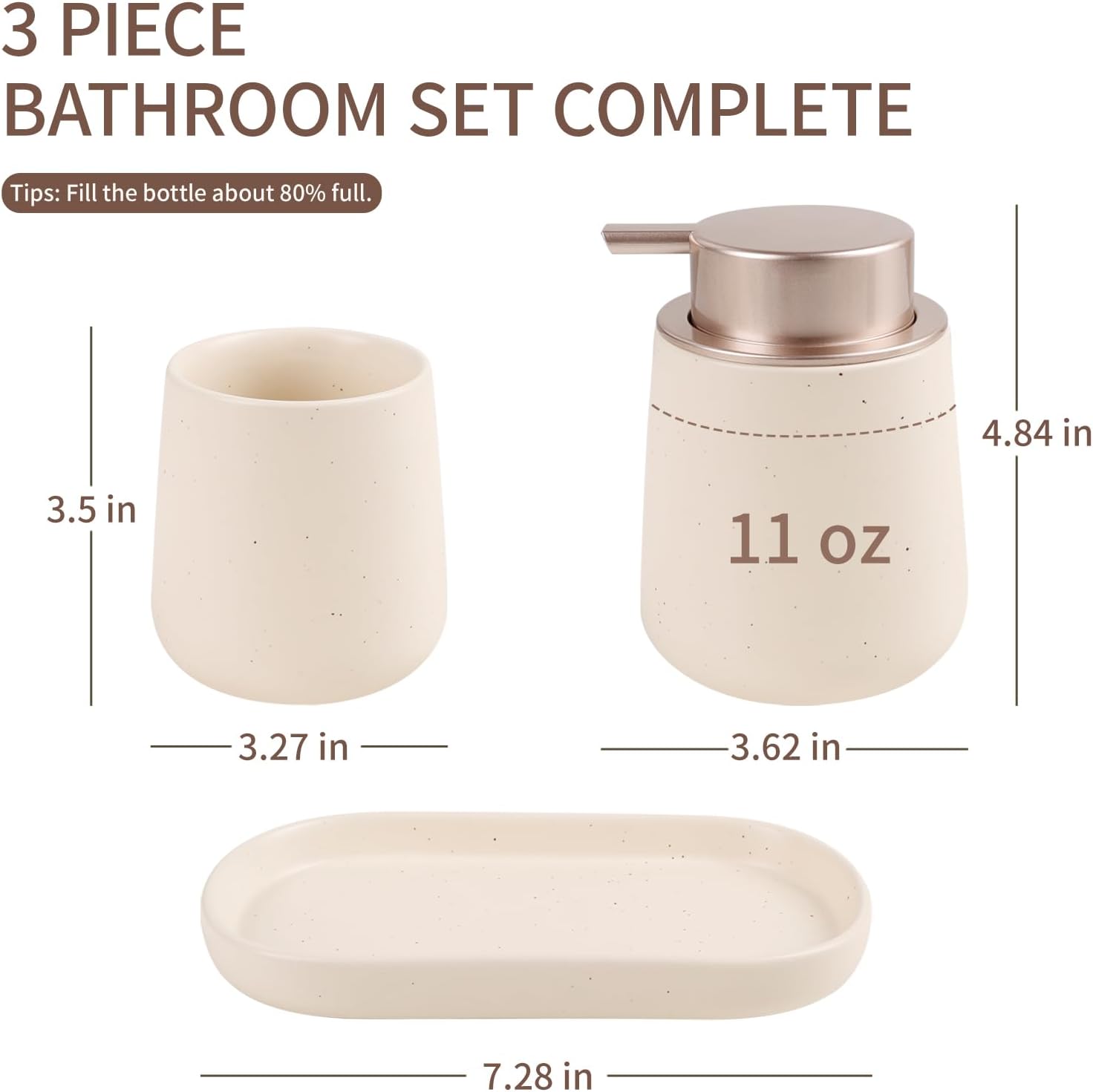 Thumbnail 2 de UMLACA 3-Piece Ceramic Bath Accessory Set in Farmhouse Black
