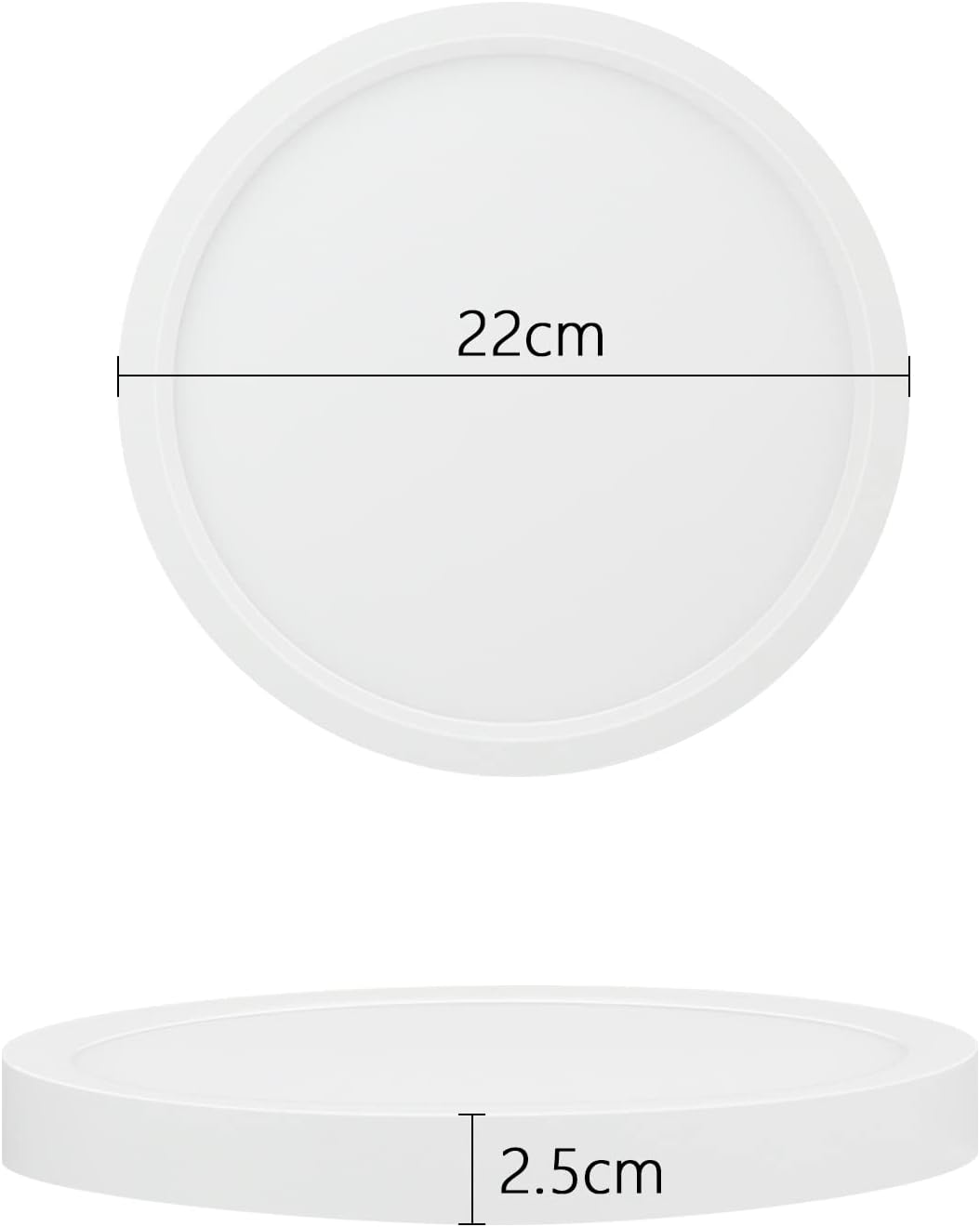 Detalle de ZMH LED-Deckenlampe für Schlafzimmer & Bad, flach, Ø 23 cm, 18 W, IP44, kaltweiß 6.000 K
