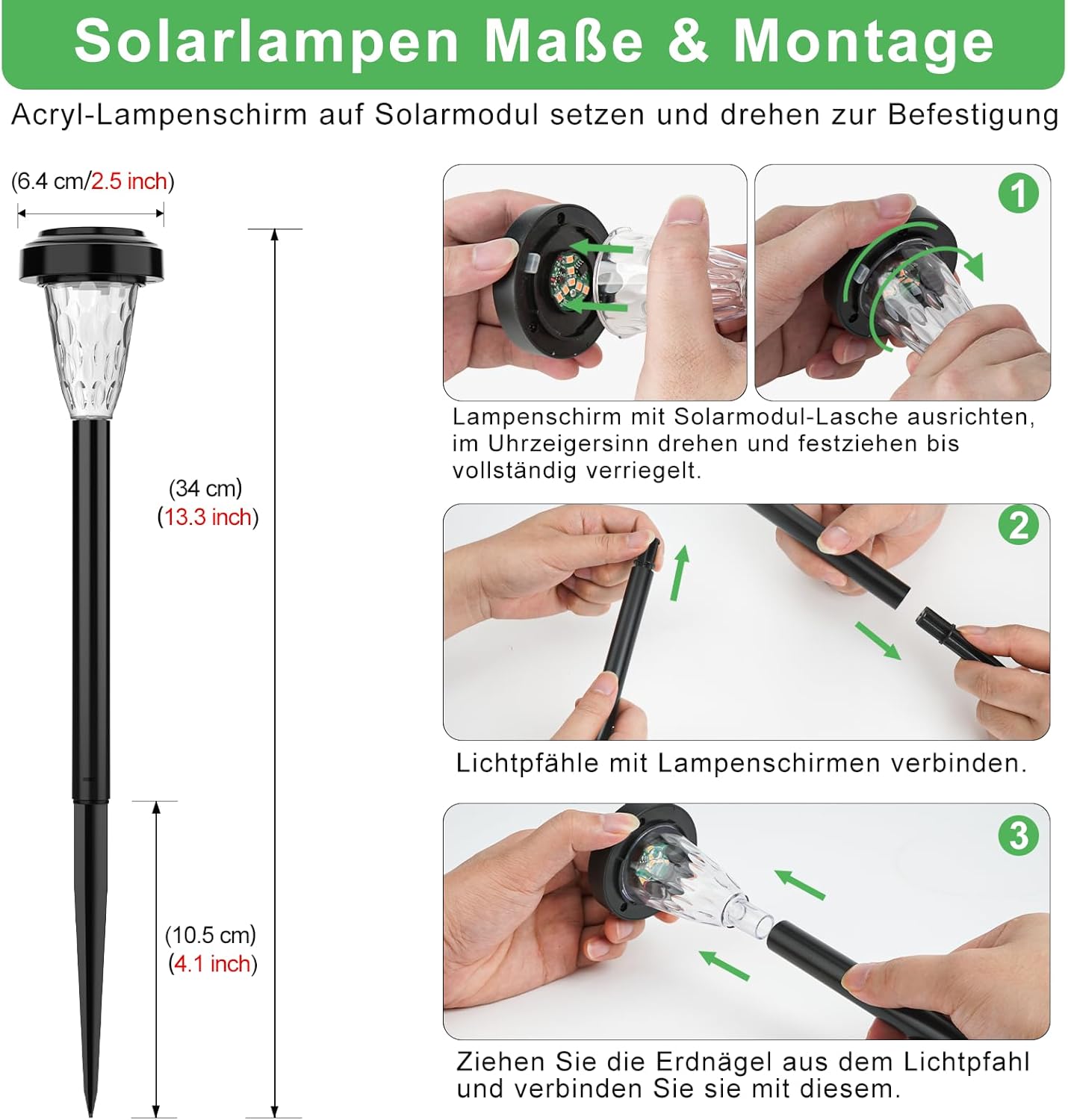 Thumbnail 4 de FIFlying Solar-Gartenleuchten, 6er-Set – Warmweiß 3000K, IP65, romantische Weg- und Gartenbeleuchtung