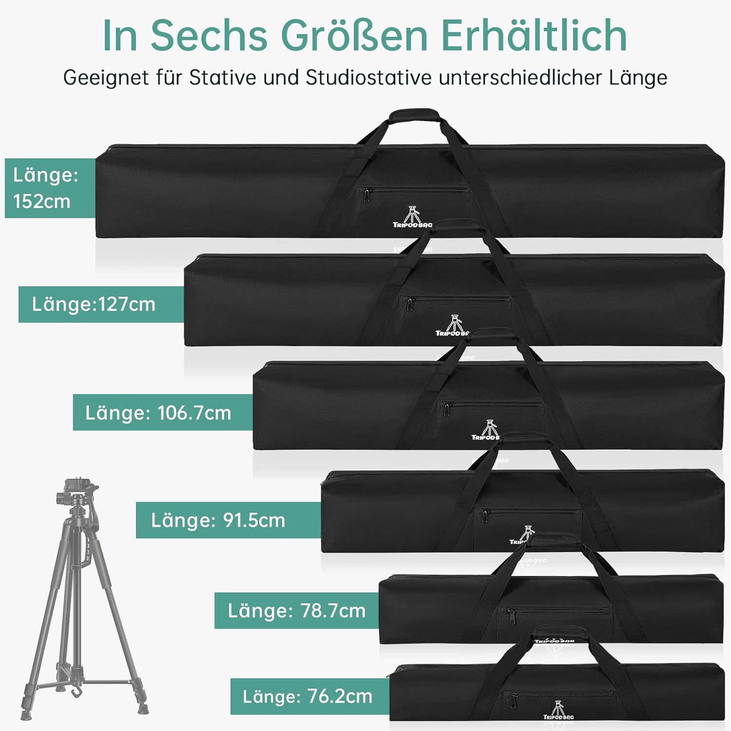 Thumbnail 6 de OUUTMEE 29,9 Zoll Tragbare Stativtasche 76 cm