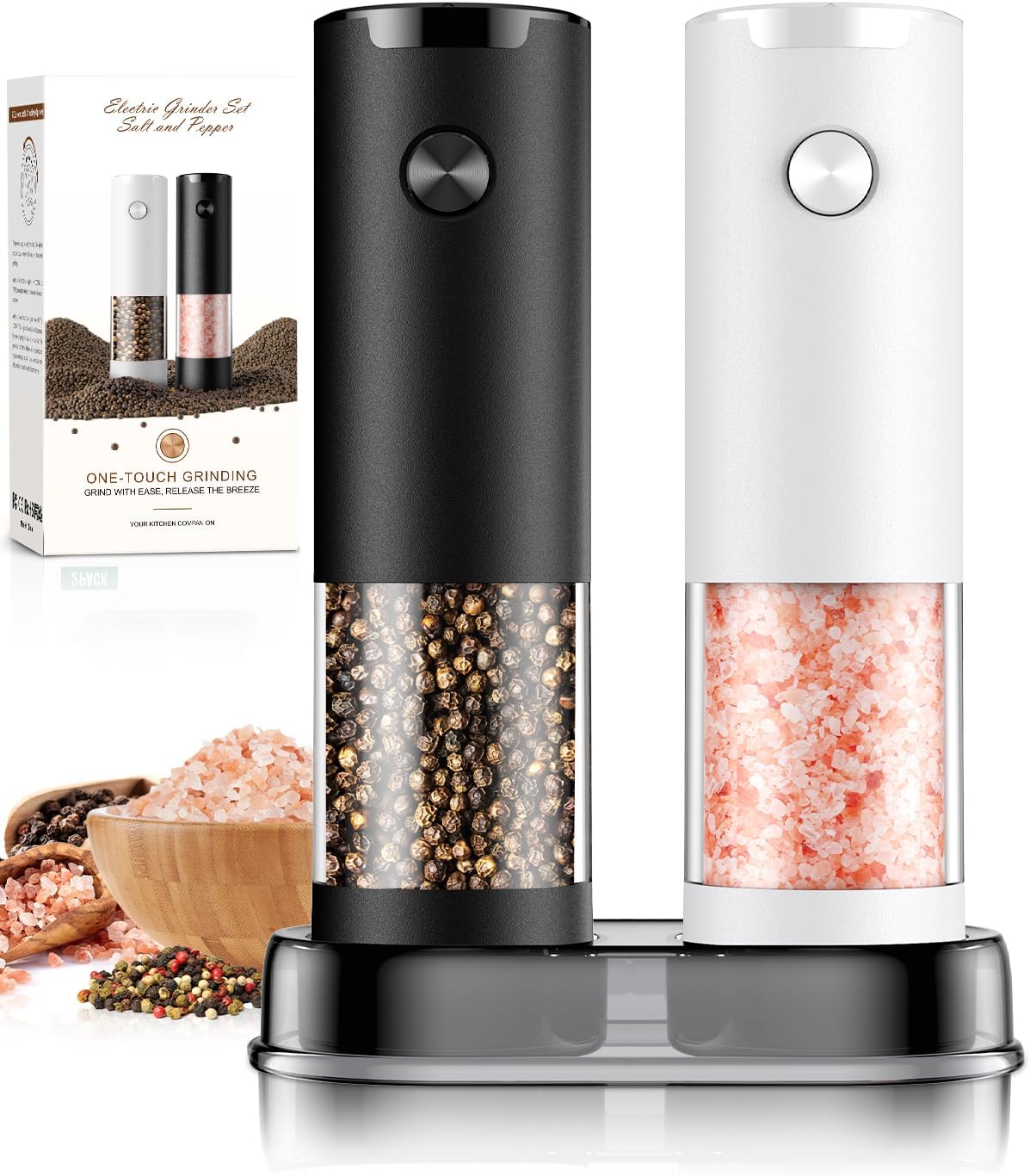 Detalle de Electric Salt and Pepper Grinder Set with LED