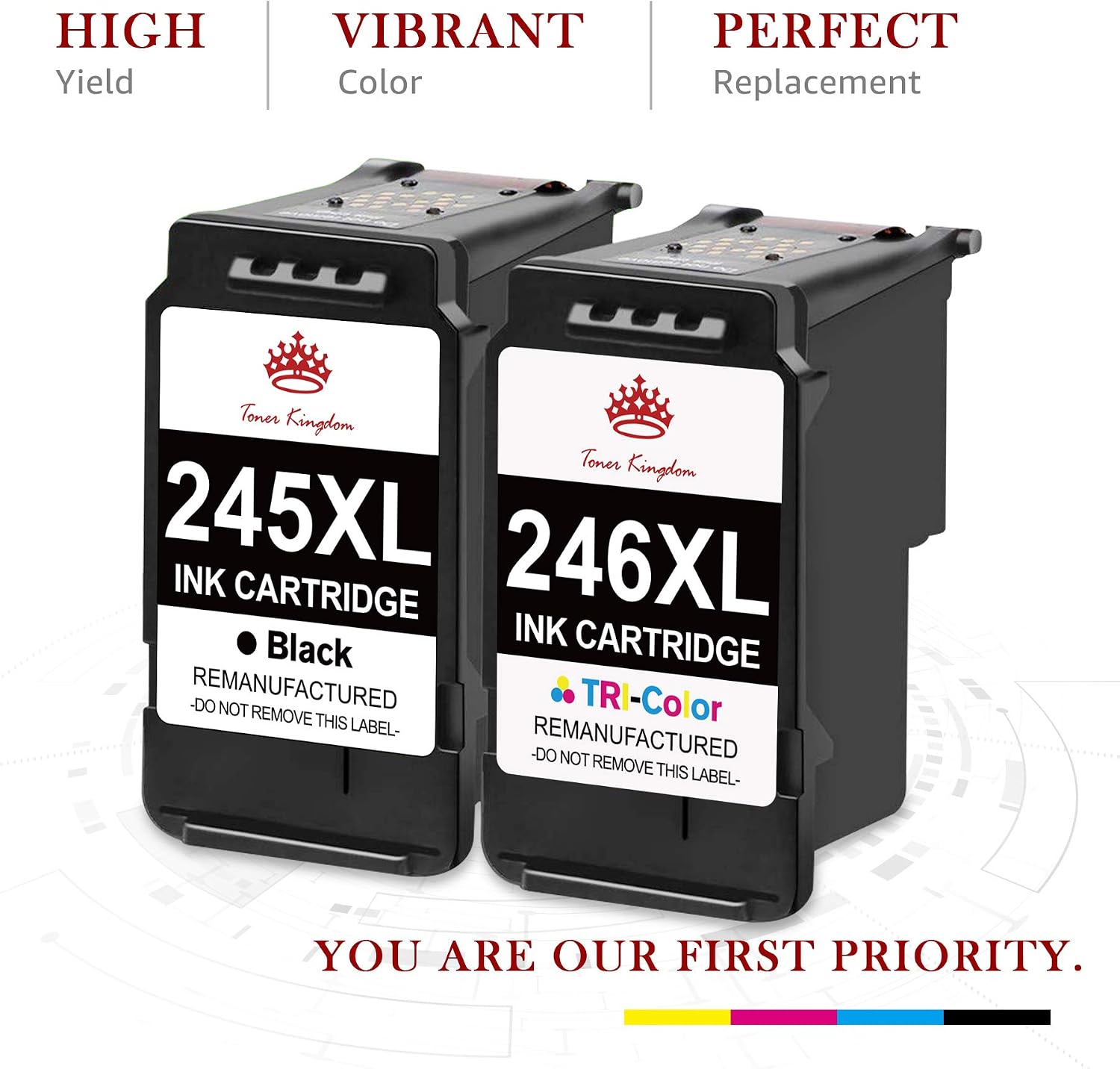 Detalle de Toner Kingdom 245XL/246XL Compatible Ink Cartridges, Black and Tri-Colour 2-Pack