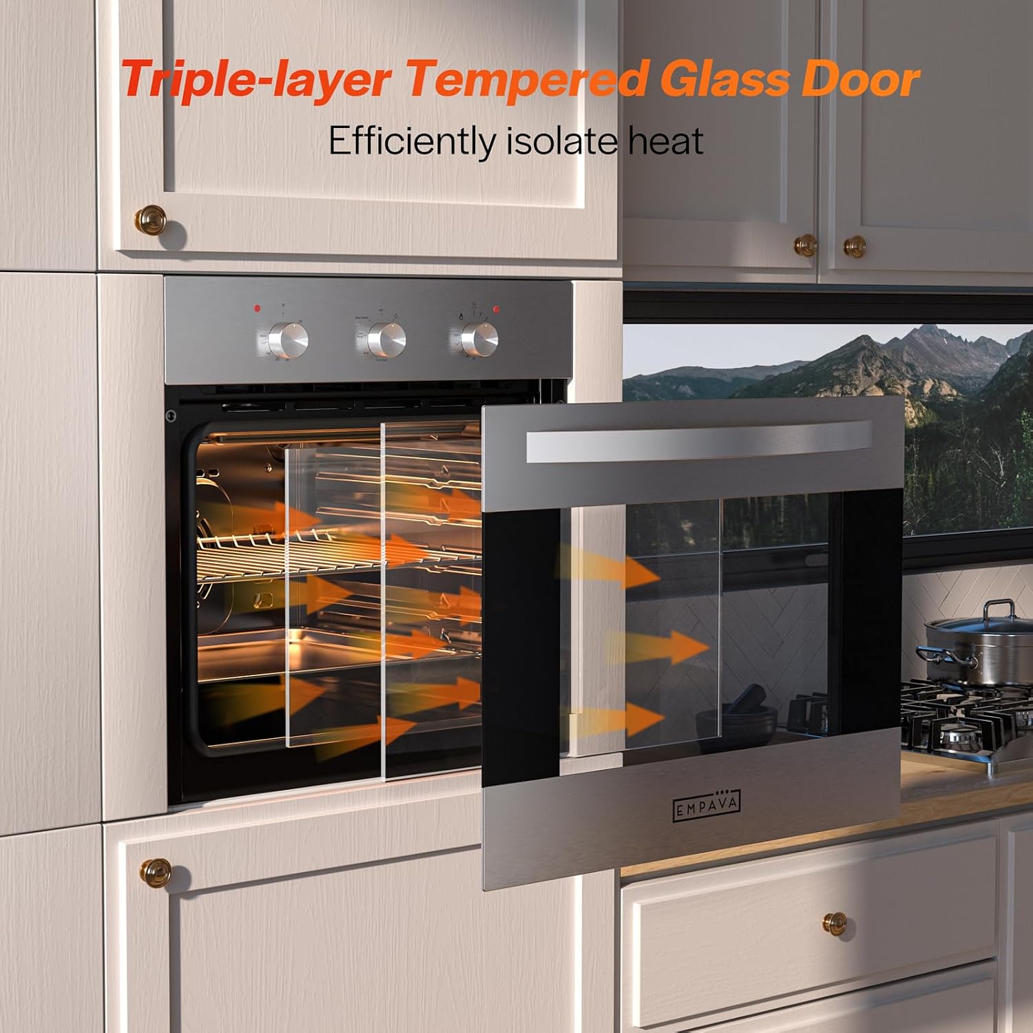 Thumbnail 6 de Empava 24-Inch 2.3 Cu. Ft. Electric Convection Wall Oven, Stainless Steel