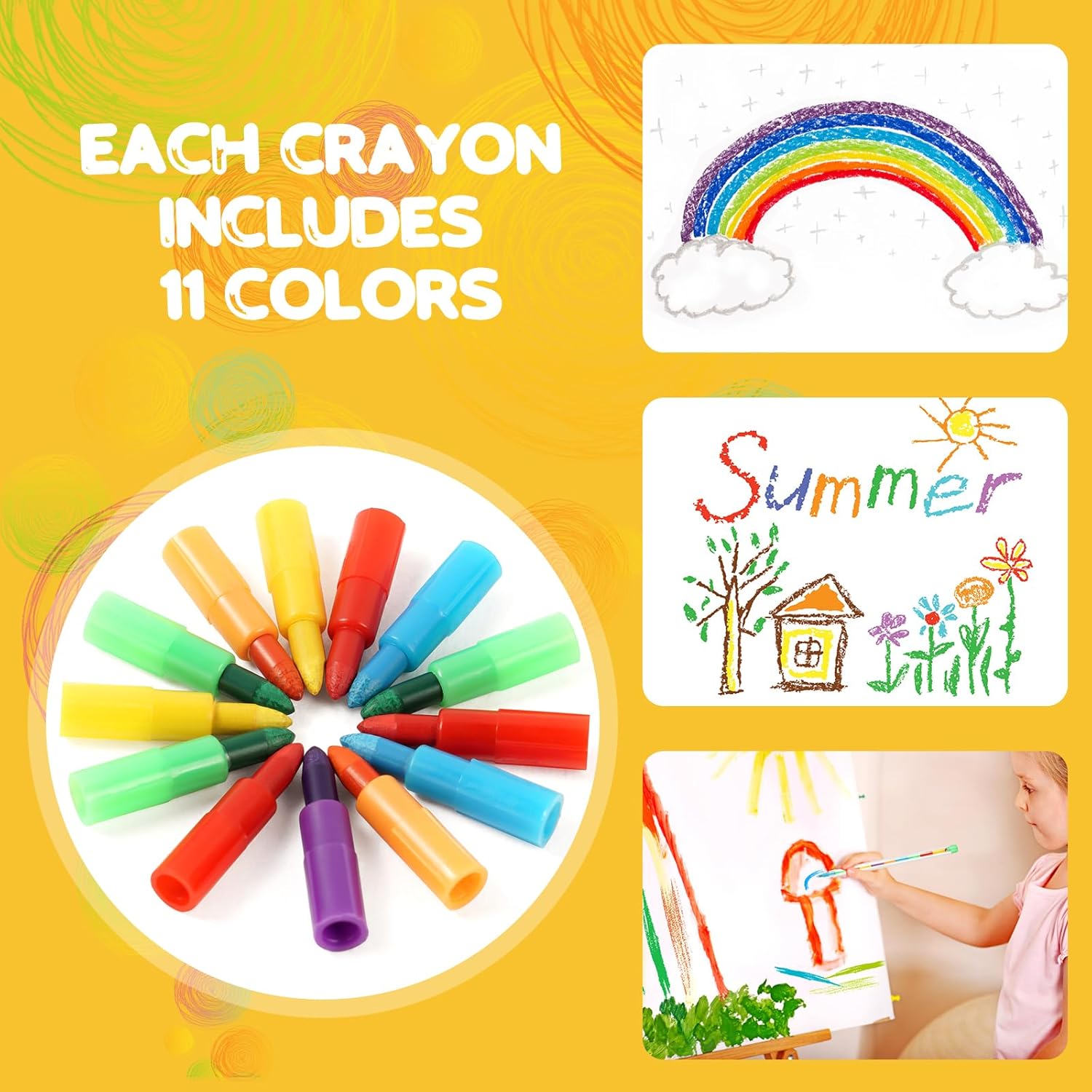 Thumbnail 2 de Vicloon Crayon de Couleurs en Cire et Empilables – 12 blocs colorés pour enfants