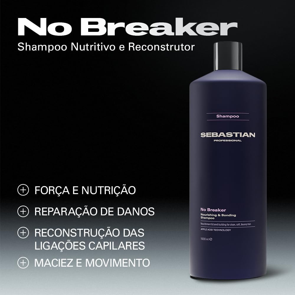 Detalle de Sebastian Professional NO BREAKER Nourishing & Bonding Shampoo, 1L with Malic Acid