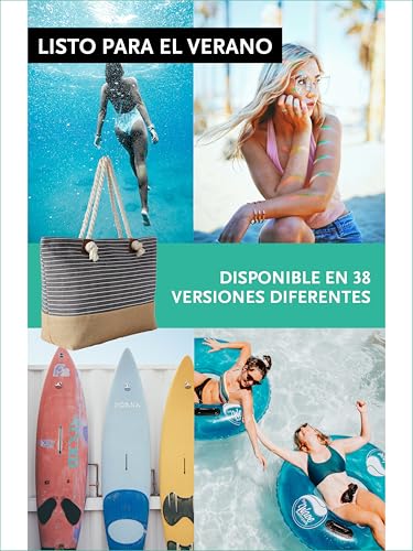 Detalle de DonDon Grande Bolsa de playa repelente al agua con cremallera a rayas negro