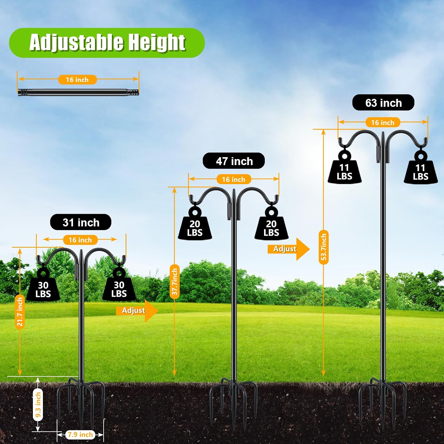 Detalle 2 de Gtongoko Shepherd’s Hook, 63-Inch