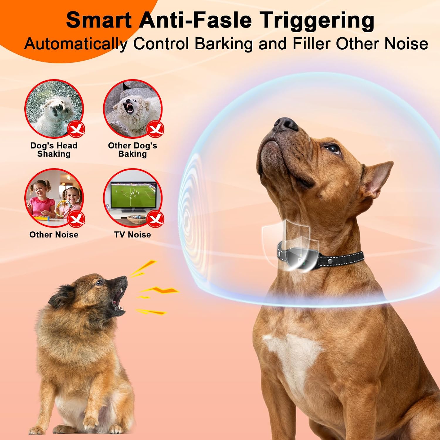 Detalle de Bark Collar for Small to Medium Dogs (2–27 kg): Gentle, Waterproof Training Collar with 3 Modes and 7 Sensitivity Levels