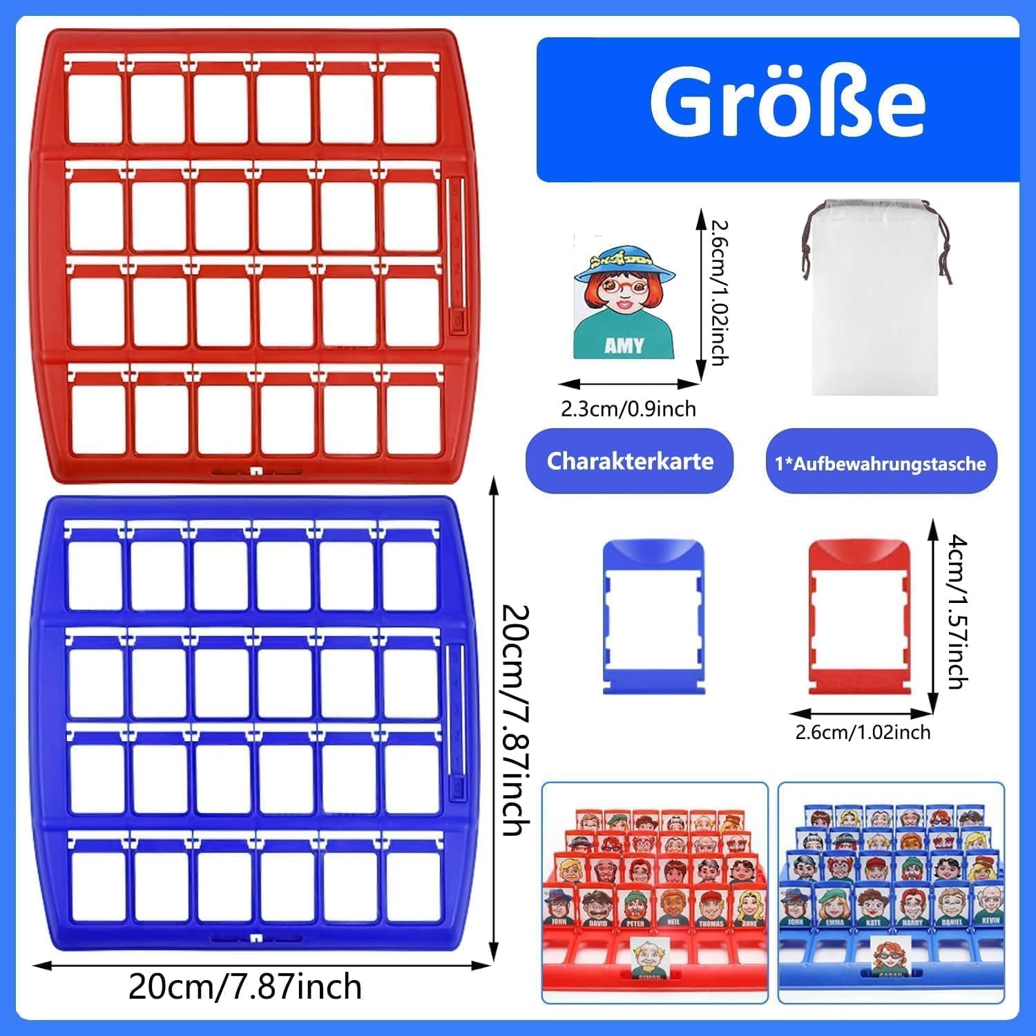 Thumbnail 1 de HOKYYCC Wer ist es Spiel „Doppelt Wer bin ich?“ – tragbare Brettspiel-Variante für Eltern-Kind-Spielrunden