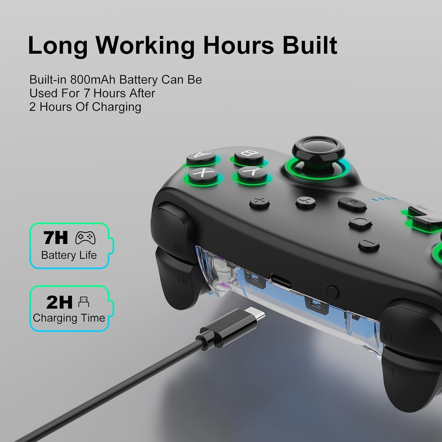 Thumbnail 5 de Wireless Controller per Switch Pro 800 mAh