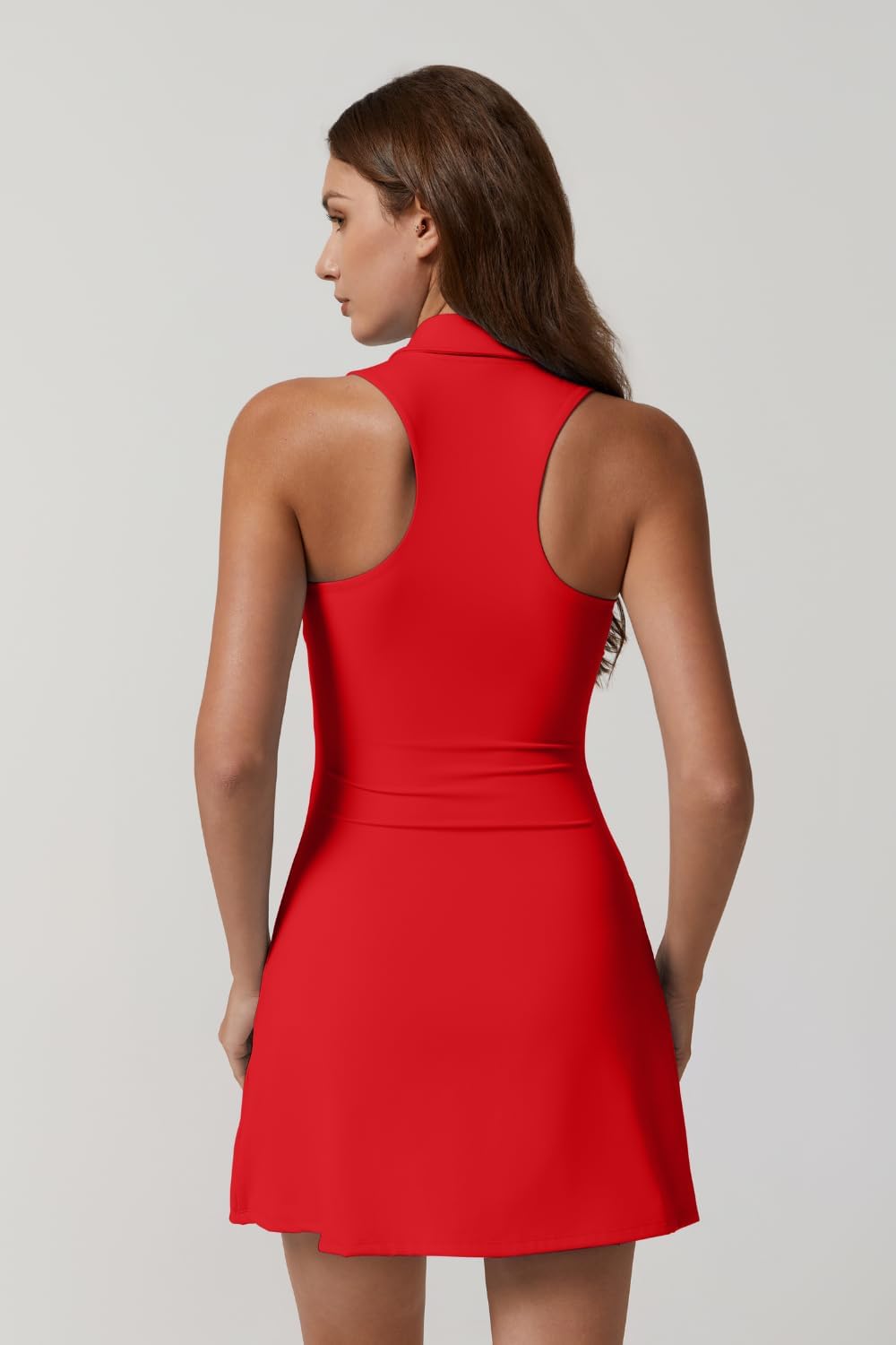 Thumbnail 1 de QINSEN Women's Zip Front Tennis Dress with Built-in Shorts and Pockets