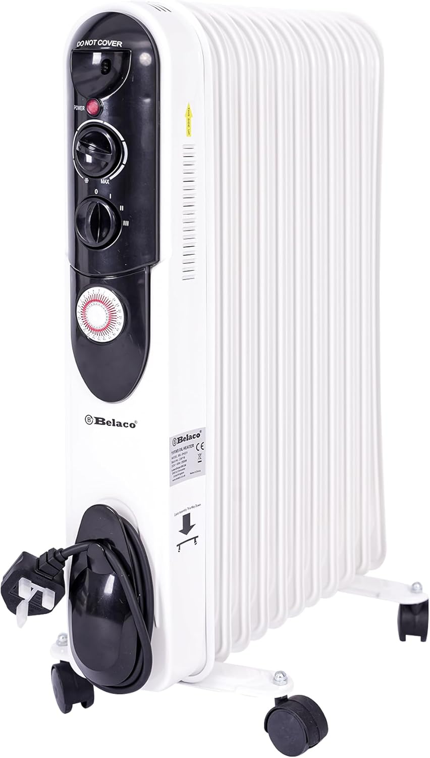 Belaco 2500W oil-filled radiator with 24H timer