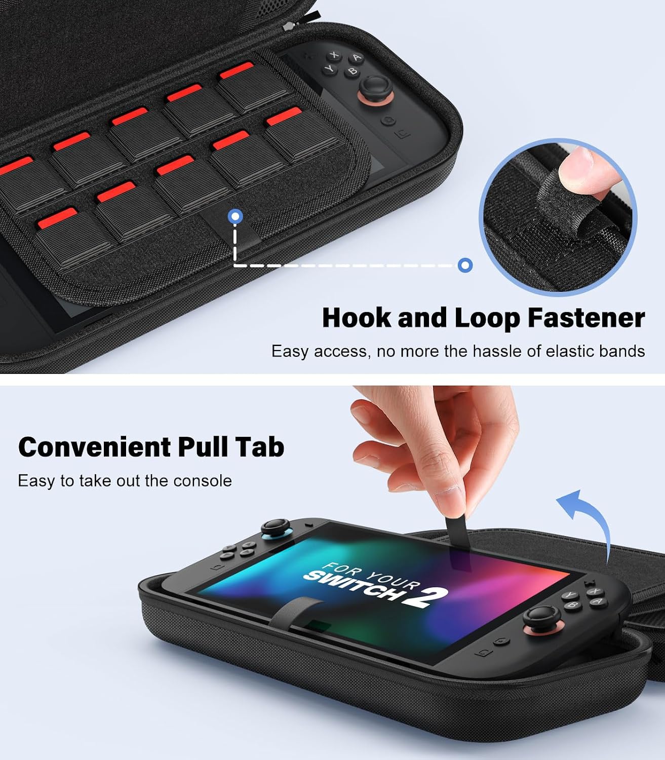Detalle 2 de MoKo Carrying Case for Nintendo Switch 2 — holds 20 cartridges