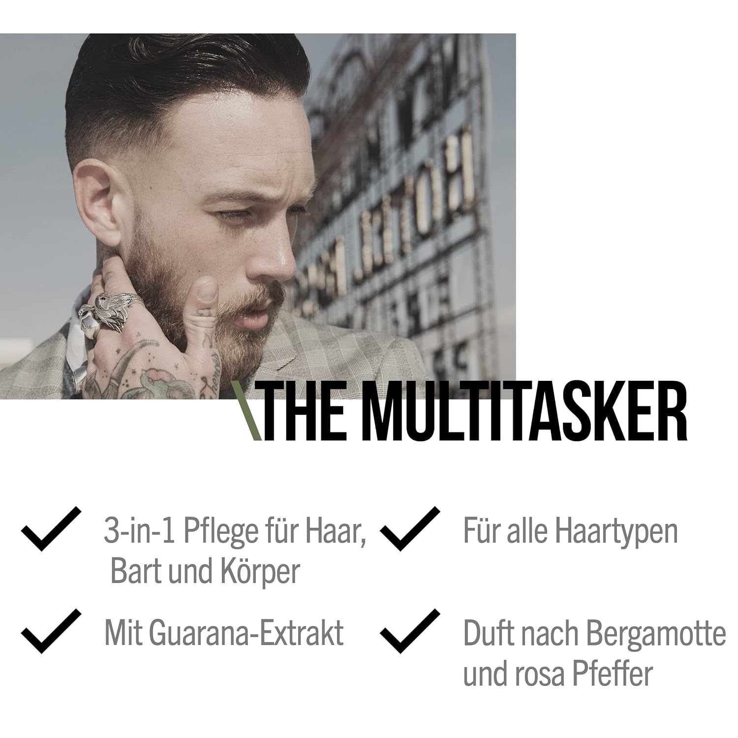 Thumbnail 1 de SEB MAN The Multitasker 3-in-1 Shampoo, Bartshampoo & Duschgel mit Guarana, Bergamotte & rosa Pfeffer – 250 ml
