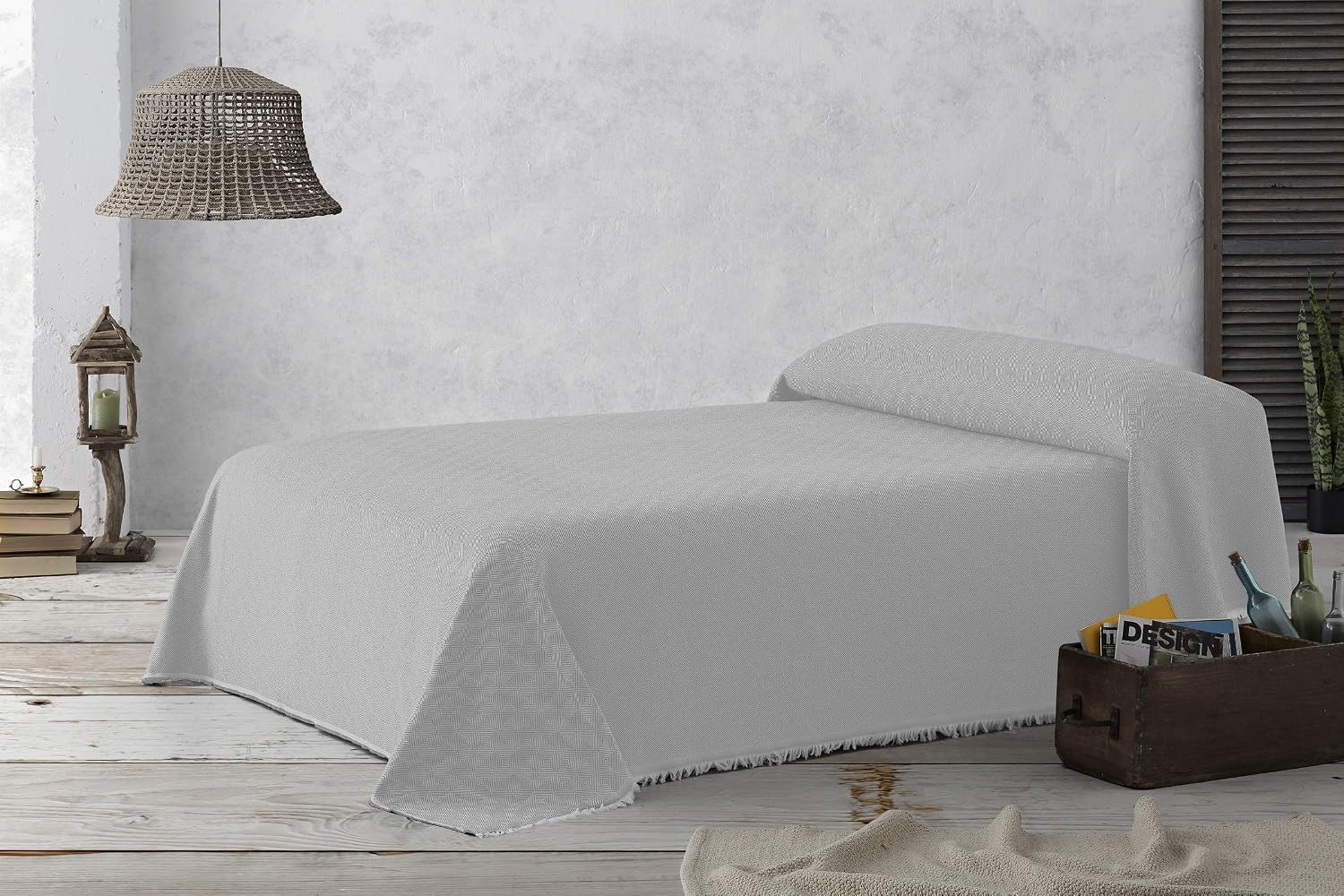 Detalle de Textilhome Copridivano e Copriletto Multiuso modello Dante, telo arredo perlato 130x180 cm (OEKO-TEX)