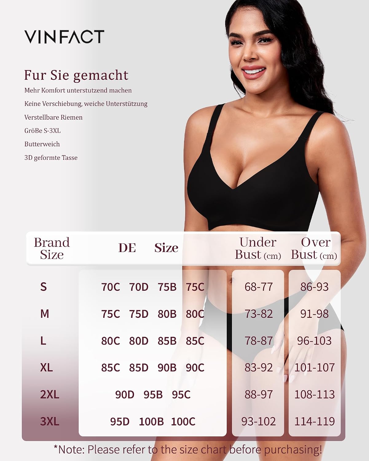 Detalle 2 de Vinfact Nahtloser BH Push up Gepolstert