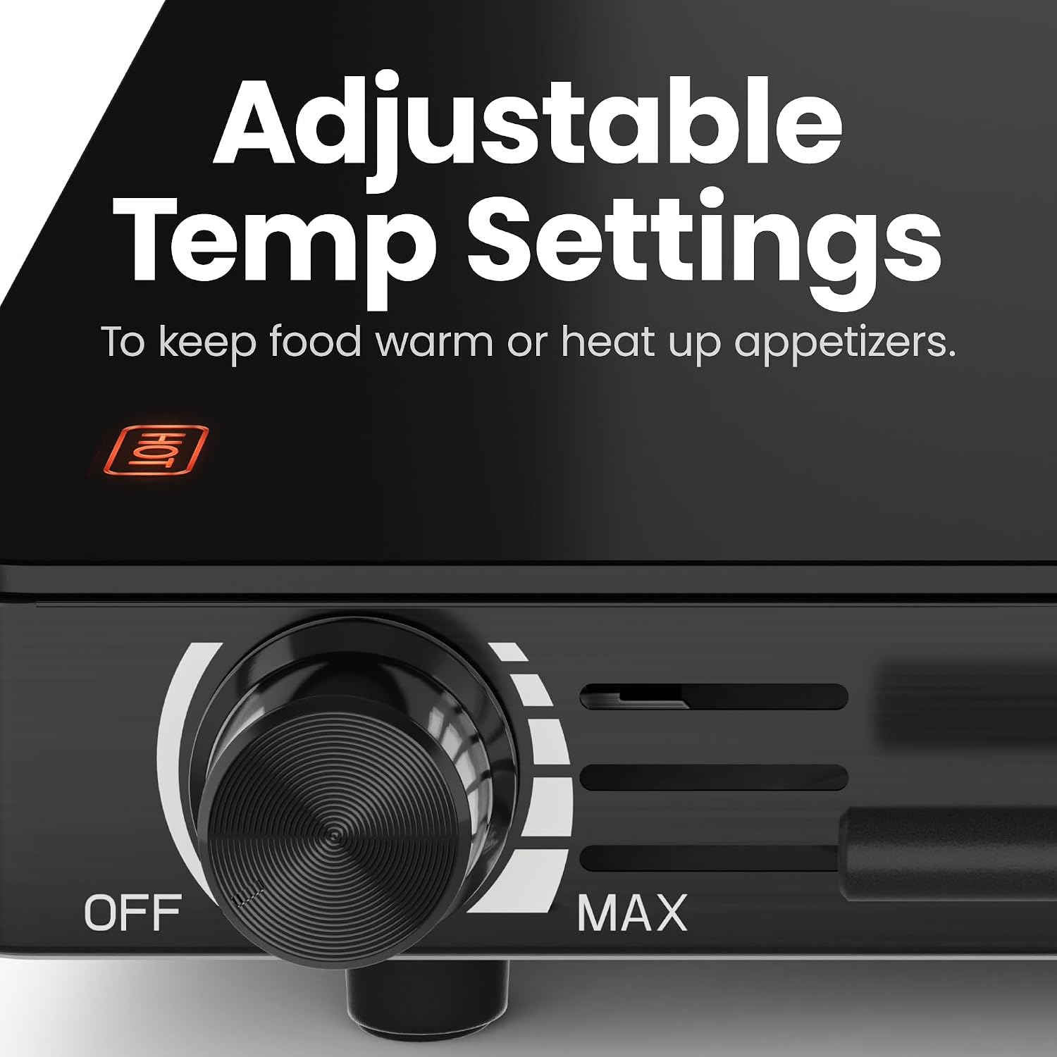Detalle 2 de Chefman Electric Warming Tray with Adjustable Temperature Control (21” x 16” Glass-Top)