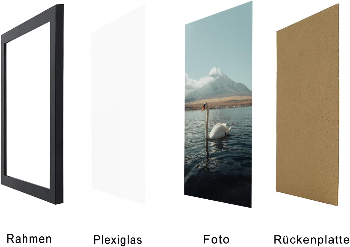 Thumbnail 2 de RUN HELIX Bilderrahmen 40x60 Schwarz mit Acrylglas und Passepartout (für Poster, Bilder & Diplome)