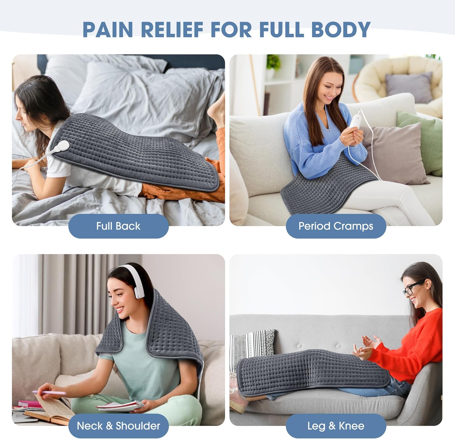 Detalle 2 de FluffyWarmth Electric Heating Pad 17"x33" ♨